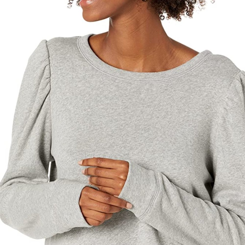 Cable Stitch || Women's Puff Shoulder Sweatshirt Top